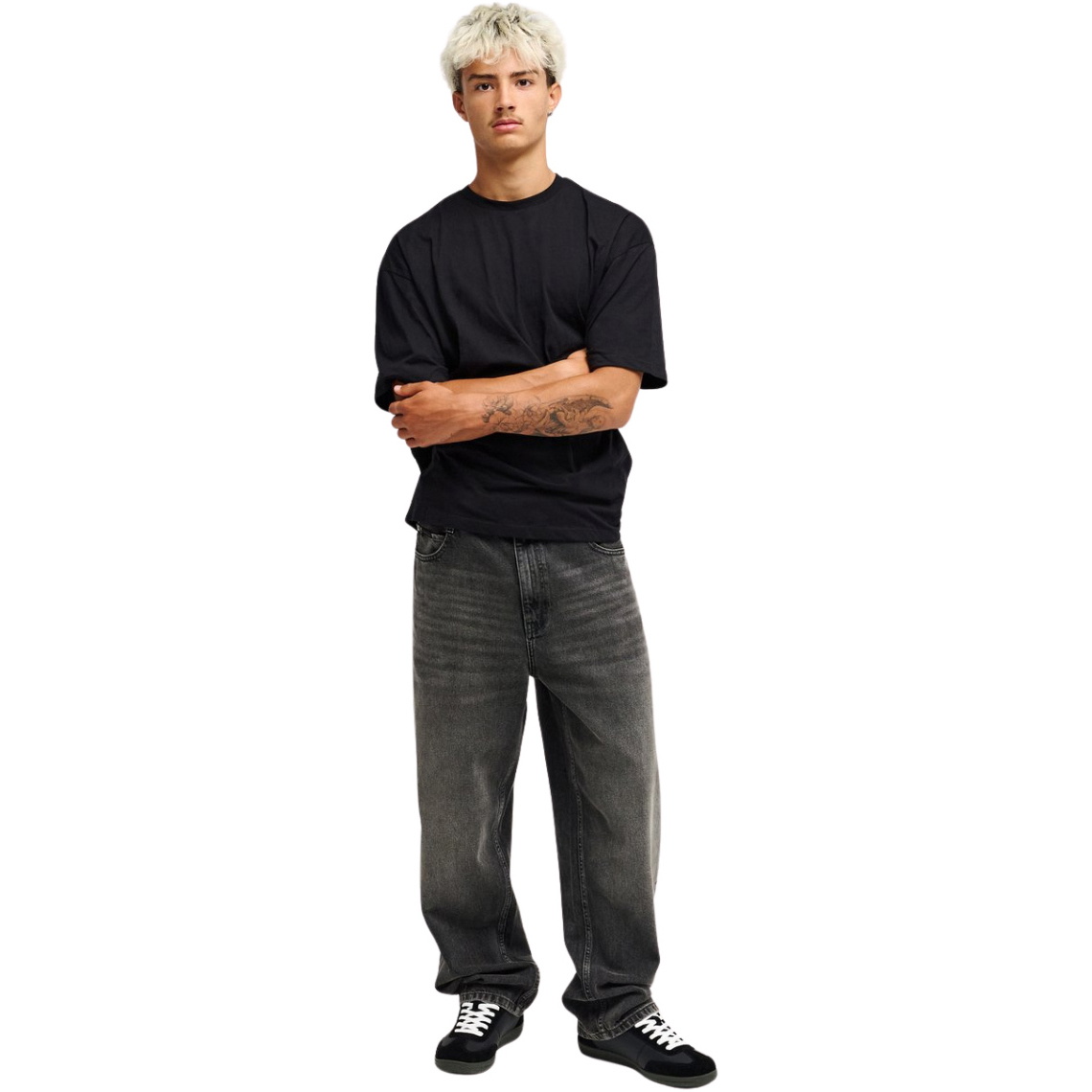 2026 Quiksilver Mens Relaxed Denim Jeans EQYDP03509 - Black Black Dirty